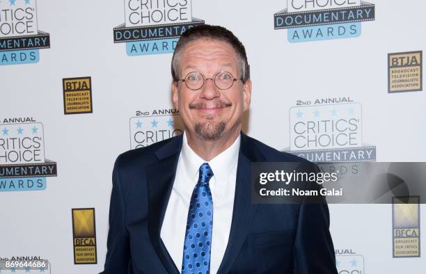 Penn Jillette attends the 2nd Annual Critic's Choice Documentary Awards on November 2, 2017 in New York City.