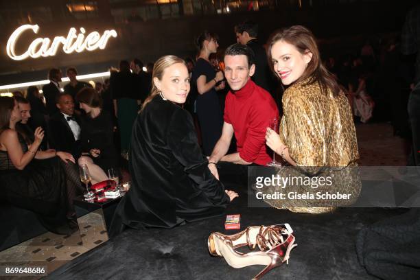 Sonja Gerhardt, Sabin Tambrea and Emilia Schuele during the 'When the Ordinary becomes Precious #CartierParty Berlin' at Old Power Station on...