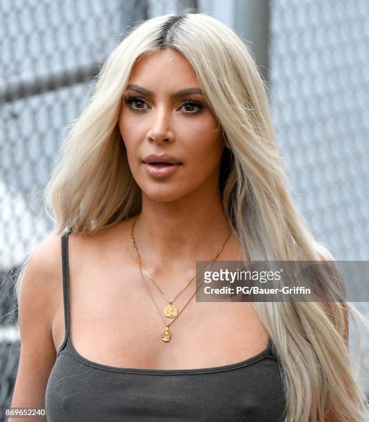 Kim Kardashian West is seen leaving Jimmy Kimmel Live. On November 02, 2017 in Los Angeles, California.