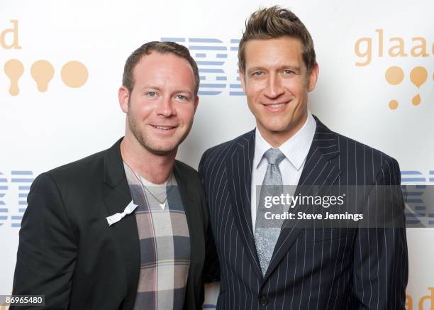 Musician Matt Alber and actor Robert Gant pose backstage at the 20th Annual GLAAD Media Awards at Hilton San Francisco May 9, 2009 in San Francisco,...