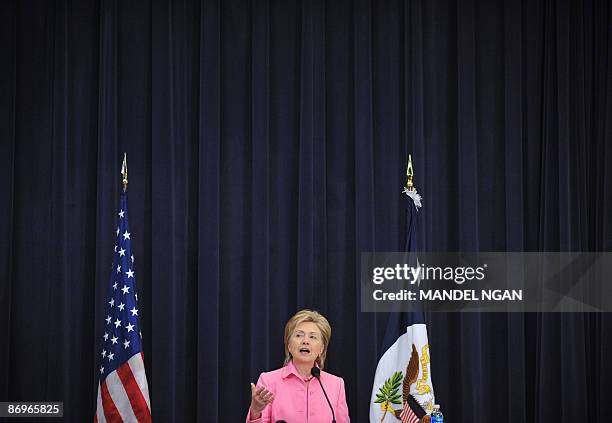 Secretary of State Hillary Clinton speaks at the Global Classrooms: DC Model United Nations Conference May 11, 2009 at the Dean Acheson Auditorium at...