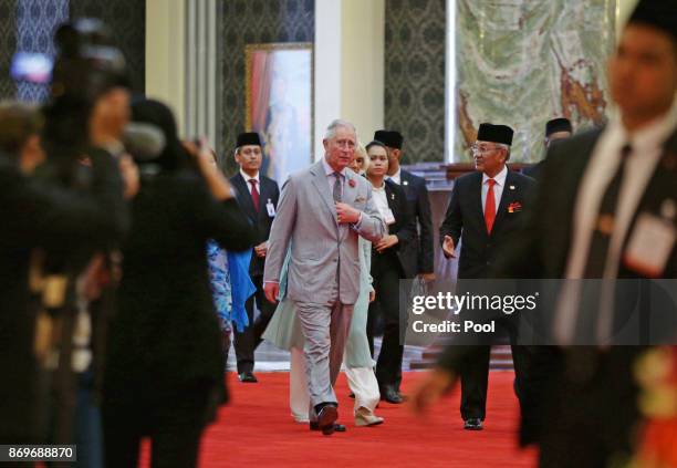 Prince Charles, The Prince of Wales and Camilla, Duchess of Cornwall arrive at Istana Negara to visit His Majesty The Yang di-Pertuan Agong XV Sultan...