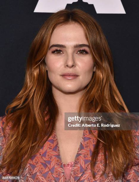 Actress Zoey Deutch attends the Academy Nicholl Fellowships In Screenwriting Awards Presentation And Live Read at Samuel Goldwyn Theater on November...