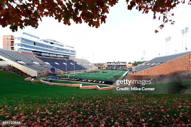 General view of McCreary Tower at BB&T Field prior to the start of the Louisville Cardinals' football game against the Wake Forest Demon Deacons on...