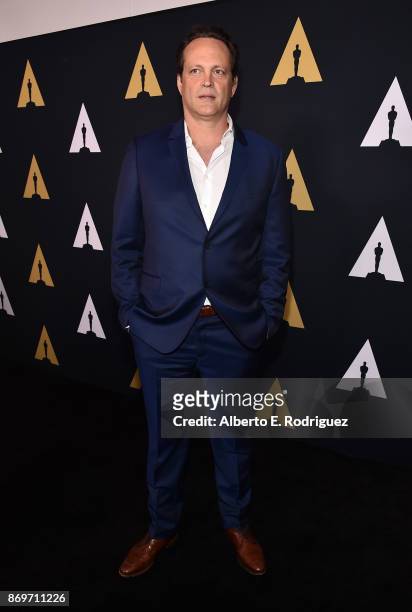 Actor Vince Vaughn attends the Academy Nicholl Fellowships In Screenwriting Awards Presentation And Live Read at Samuel Goldwyn Theater on November...