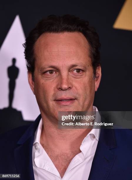 Actor Vince Vaughn attends the Academy Nicholl Fellowships In Screenwriting Awards Presentation And Live Read at Samuel Goldwyn Theater on November...