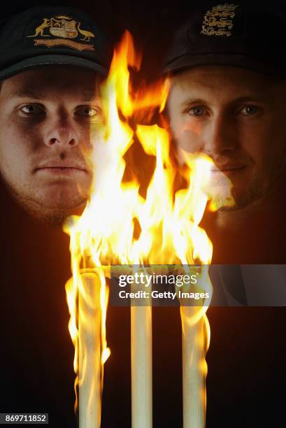 In this composite image a comparison has been made between Steve Smith, captain of Australia and Joe Root, captain of England. The two teams will...