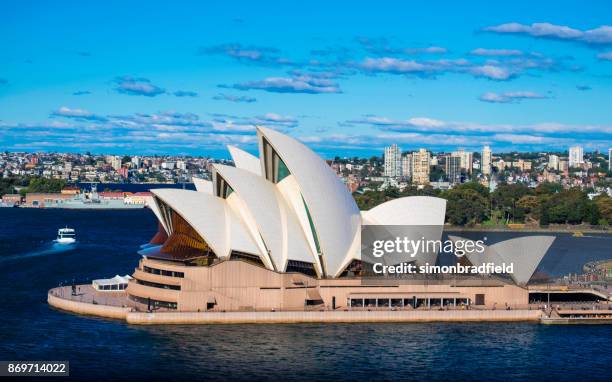 sydney opera house in the sun - sydney harbour bridge opera house stock pictures, royalty-free photos & images