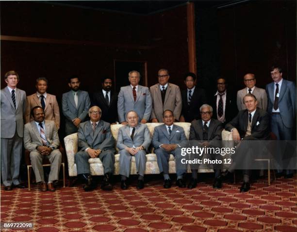 South Pacific Forum, August 1982. Regional Polynesian, Melanesia and other leaders meet with Australian Prime Minister Fraser and New Zealand Premier...