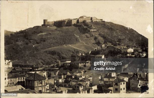 Ak Malaga Andalusien, Castillo de Gibralfaro, Festung auf dem Berg