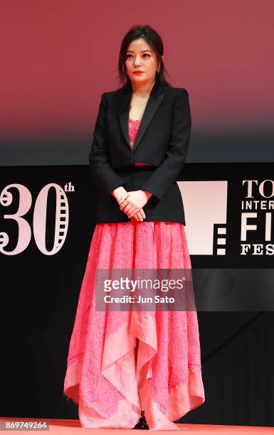 Actress Zhao Wei attends the 30th Tokyo International Film Festival Closing Ceremony at Ex Theatre on November 3, 2017 in Tokyo, Japan.