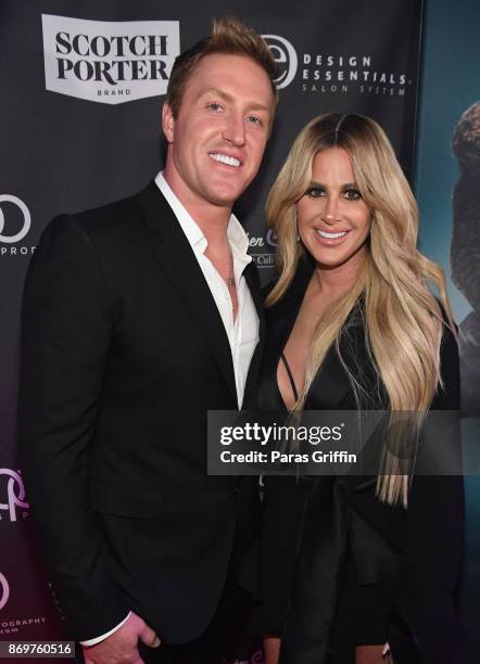 Kroy Biermann and Kim Zolciak at Casino Royale: Derek Blanks 40th Birthday Bash & Production Company Launch at Havana Club on November 2, 2017 in...