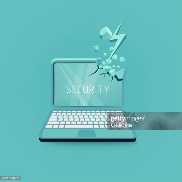 low polygon computer security illustrator with splashing rocks - shielding virus stock illustrations