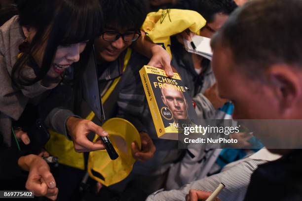 Christopher FROOME from Team SKY signs autographs during the 5th edition of TDF Saitama Criterium 2017 - Media Day. On Friday, 3 November 2017, in...