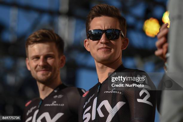 Michal Golas and Michl Kwiatkowski from Team SKY during the 5th edition of TDF Saitama Criterium 2017 - Media Day. On Friday, 3 November 2017, in...