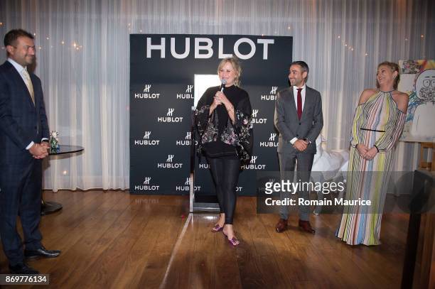 Kamal Hotchandani, Kelly Stone, Sharon Stone and Jean Franois Sberro Haute Living Celebrates Sharon Stone With Hublot at The Matador Room at the...