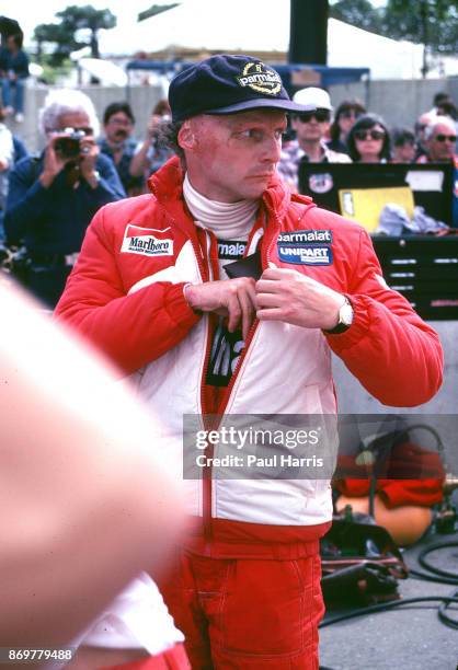 Nikki Lauda on qualifying day of the Formula One Long Beach Grand Prix April 3, 1982 at Long Beach, California