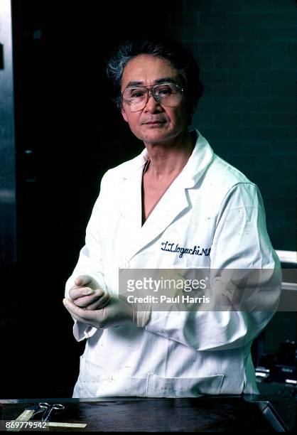 Dr. Thomas Noguchi photographed in the LA county coroners office , in his 30 years as LA Coroner he examined the corpses of some of the most famous...