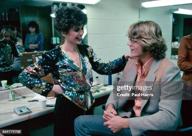 Marie Osmond and John Schneider meet and perform a duet at the Children's Miracle Network Telethon. November 28, 1983 Telethon, Los Angeles,...