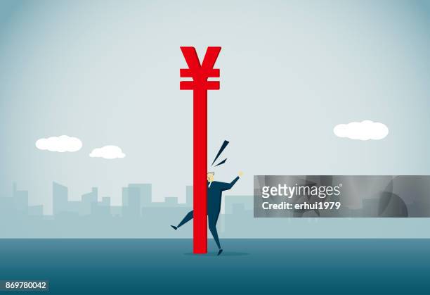 tripping - yuan symbol stock illustrations