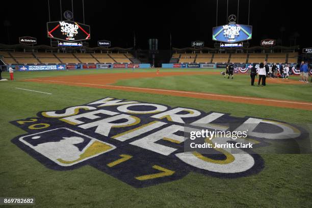 General view after game seven of the 2017 World Series between the Houston Astros and the Los Angeles Dodgers at Dodger Stadium on November 1, 2017...