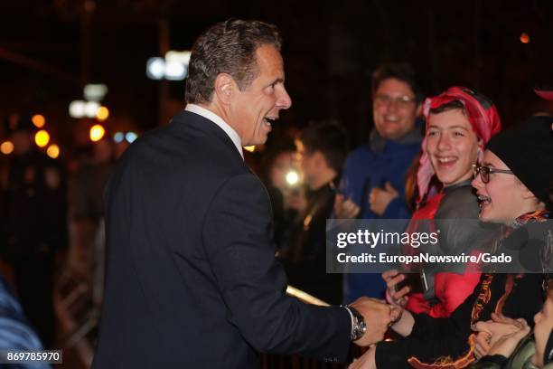 New York Governor Andrew Cuomo participating in the 2017 Halloween Parade to demonstrate that New York City is safe following a terrorist attack in...