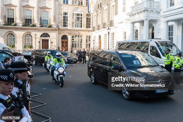 The Israeli Prime Minister Benjamin Netanyahu arrives at Chatham House in central London to outline his governments foreign policy priorities. Mr...