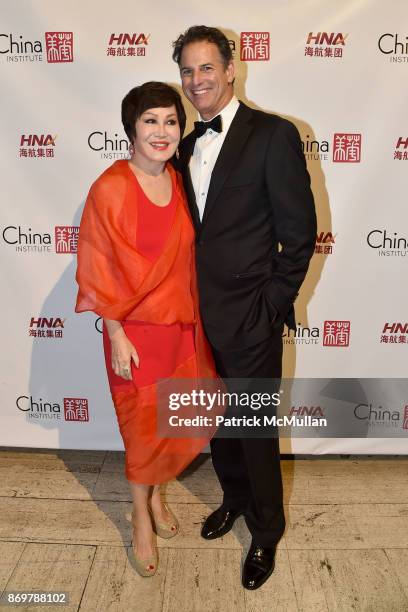 Yue-Sai Kan and Allan Pollack attend China Institute 2017 Blue Cloud Gala at Cipriani 25 Broadway on November 2, 2017 in New York City.