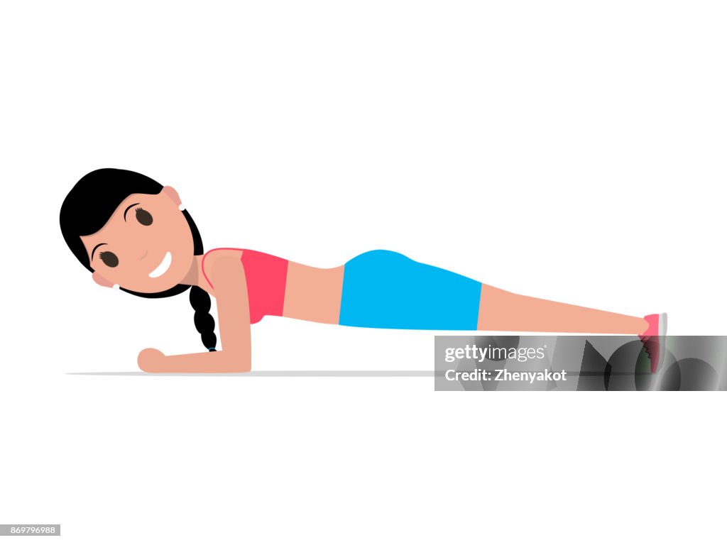 Chica De Dibujos Animados De Vector Haciendo Ejercicio Antebrazo Tablón Ilustración de stock - Getty Images Chica De Dibujos Animados De Vector Haciendo Ejercicio Antebrazo Tablón Ilustración de stock - Getty Images