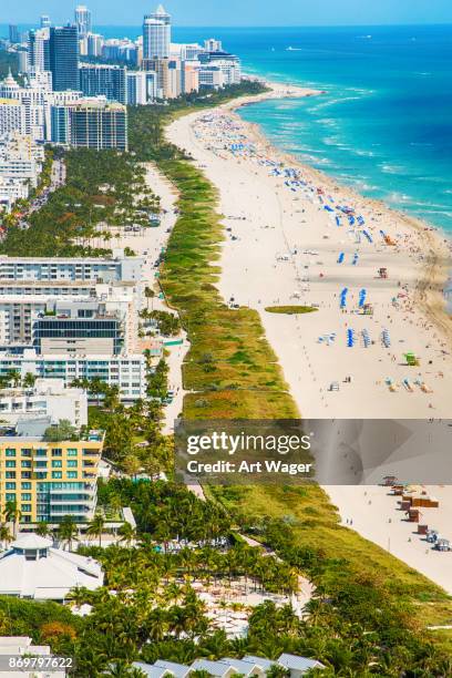 antena de south beach - south beach fotografías e imágenes de stock