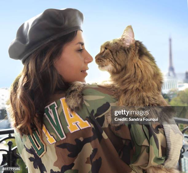 Actress Reem Kherici is photographed for Self Assignment on October, 2017 in Paris, France. .