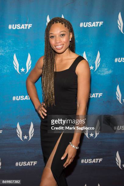 Olympic Gold Medalist Allyson Felix attends the 2017 USATF Black Tie & Sneakers Gala at The Armory Foundation on November 2, 2017 in New York City.