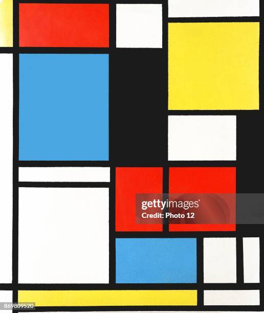 Piet Mondrian 'Composition in blue, red and yellow' 1921. Pieter Cornelis 'Piet' Mondrian 1872 - 1944, Dutch painter.