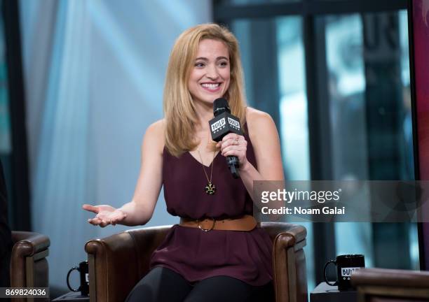 Christy Altomare visits Build series to discuss "Anastasia" at Build Studio on November 3, 2017 in New York City.
