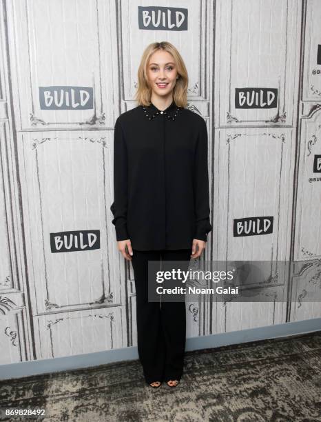 Sarah Gadon visits Build Series to discuss "Alias Grace" at Build Studio on November 3, 2017 in New York City.