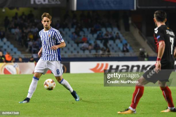 Adnan Januzaj of Real Sociedad during the UEFA Europa League Group L football match between Real Sociedad and FK Vardar at the Anoeta Stadium, on 2...