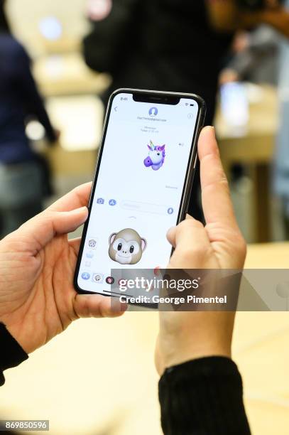 The new iPhone X at Apple Store Eaton Centre on November 3, 2017 in Toronto, Canada.