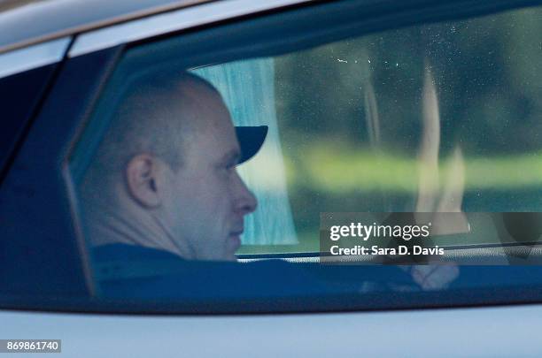 Bowe Bergdahl, demoted to Private from Sergeant, is transported from the Ft. Bragg military courthouse on November 3, 2017 in Ft. Bragg, North...