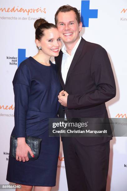 Malte Arkona and wife Anna Maria attend the 19th Media Award by Kindernothilfe on November 3, 2017 in Berlin, Germany.