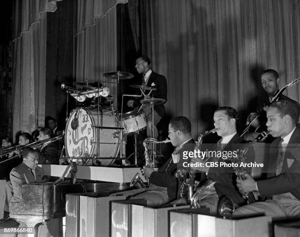 Count Basie and his orchestra has a one week engagement at the Apollo Theater, on 125th Street, New York, NY. Image dated: January 31 New York, NY.