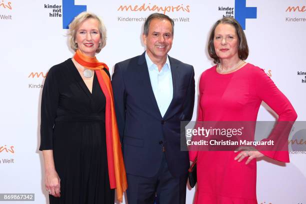 Katrin Weidemann, Andreas Cichowicz and Christina Rau attend the 19th Media Award by Kindernothilfe on November 3, 2017 in Berlin, Germany.
