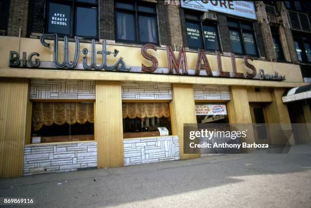 Exterior view of Big Wilt's Smalls Paradise nightclub in Harlem, New York, New York, 1970s. Basketball player Wilt Chamberlain was a part owner.