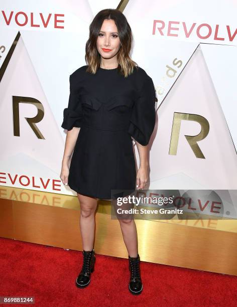 Ashley Tisdale arrives at the #REVOLVEawards at DREAM Hollywood on November 2, 2017 in Hollywood, California.