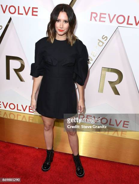 Ashley Tisdale arrives at the #REVOLVEawards at DREAM Hollywood on November 2, 2017 in Hollywood, California.