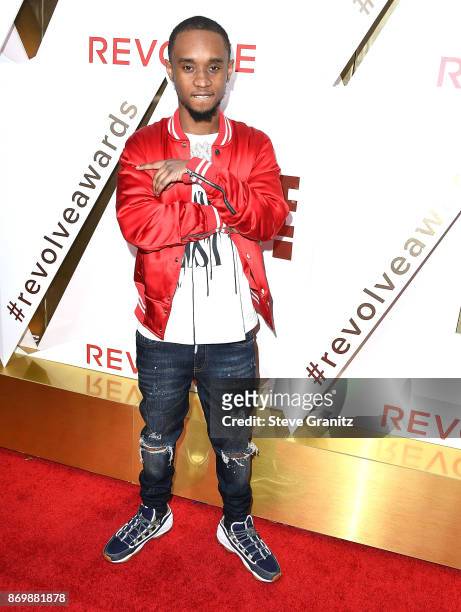 Slim Jimmy arrives at the #REVOLVEawards at DREAM Hollywood on November 2, 2017 in Hollywood, California.