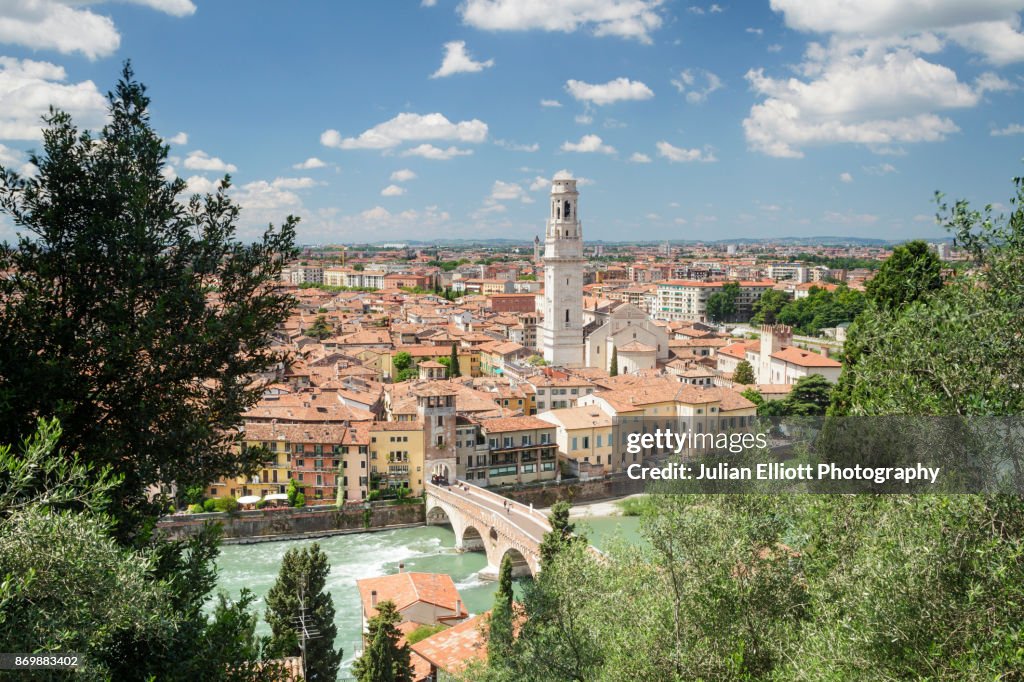 The view over Verona from Piazzale Castel San Pietro.