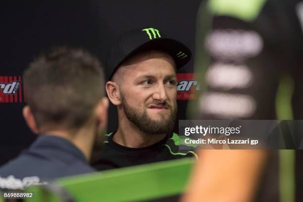 Tom Sykes of Great Britain and Kawasaki Racing Team looks on in box during the race 1 of FIM Superbike World Championship in Qatar - Race 1 at Losail...