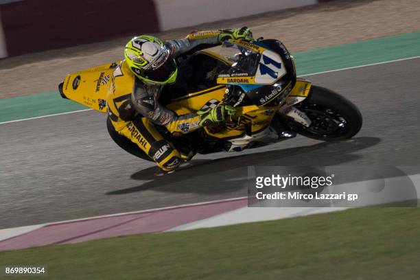 Christian Gamarino of Italy and Bardahl Evan Bros. Honda Racing rounds the bend during the FIM Superbike World Championship in Qatar - Race 1 at...
