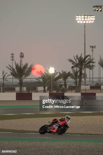 Marco Melandri of Italy and ARUBA.IT RACING-DUCATI rounds the bend during the FIM Superbike World Championship in Qatar - Race 1 at Losail Circuit on...