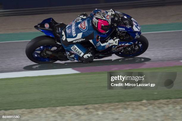 Lucas Mahias of France and GRT Yamaha Official WorldSSP Team rounds the bend during the FIM Superbike World Championship in Qatar - Race 1 at Losail...